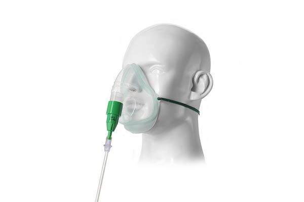 Masque oxygène adulte Intersurgical EcoLite™, avec valve venturi 60% et tuyau 1.8m, vert