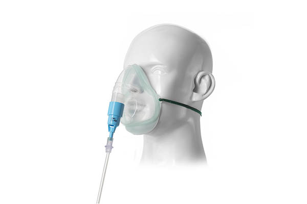 Masque oxygène adulte Intersurgical EcoLite™, avec valve venturi 24% et tuyau 1.8m, bleu