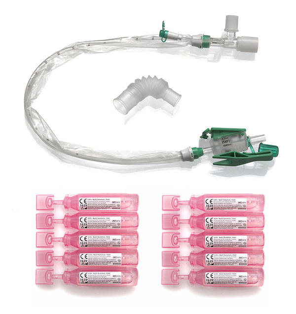  Système clos d’aspiration endotrachéale TrachSeal adulte avec ampoule NaCl, 24 heures, F14