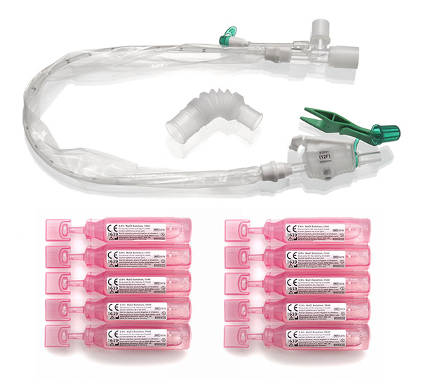  Système clos d’aspiration endotrachéale TrachSeal adulte avec ampoule NaCl, 24 heures, F12