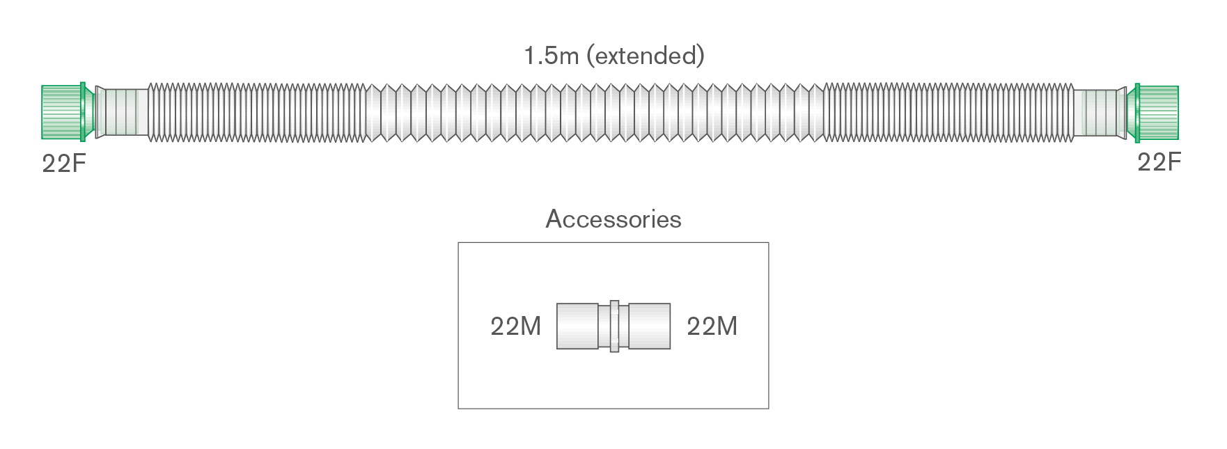 Branche de ventilation manuelle 22mm Compact, ≥ 1.5m