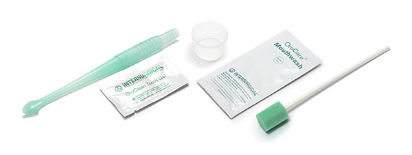 Kit avec OroCare Aspire brosse à dents aspirante, gel dentaire, chlorhexidine, cupule et bâtonnet mousse